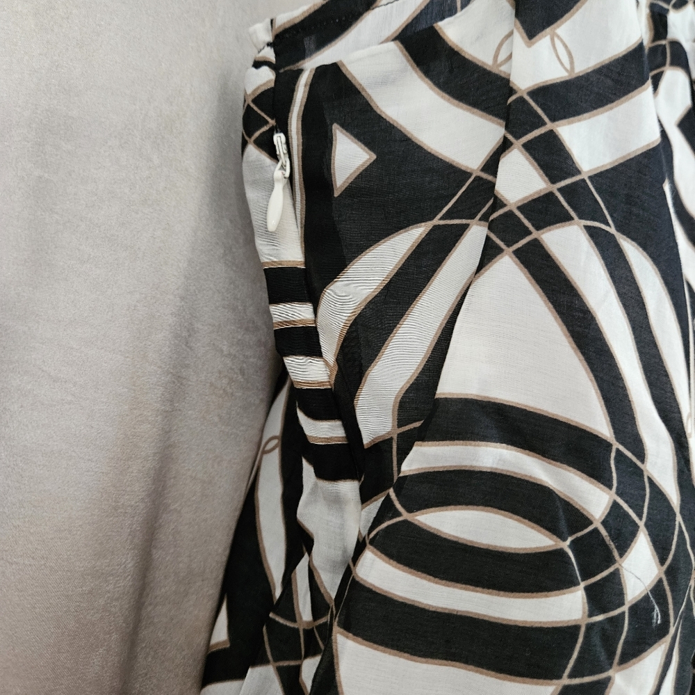 NWOT Banana Republic white black ruffle silk cotton tank top blouse Women Small - Picture 5 of 7